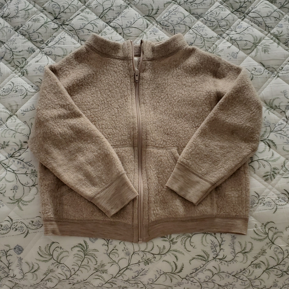 Siskin merino wool fleece zip jacket size 7-8 color Sandstorm